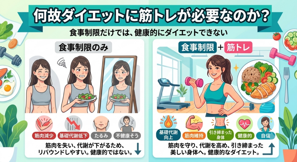 何故ダイエットには筋トレが必要なのか？食事制限と体の仕組み